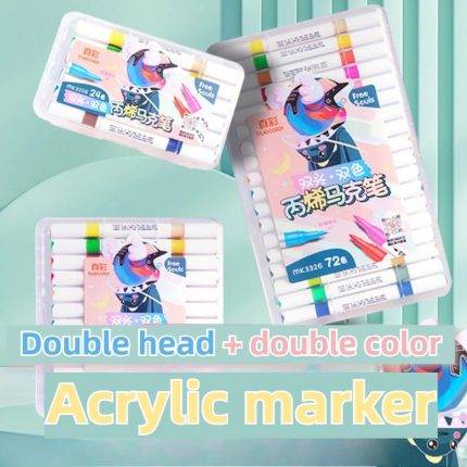 Truecolor Mk3326 Color Large Capacity Dual Head Dual Color Soft Head Acrylic Marker Pen