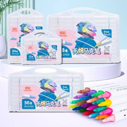 Truecolor MK2103 Large Triangle Pole All Things Painting Acrylic Mark PenPP Box Set